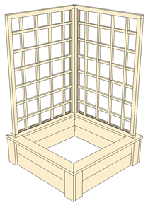 Raised Bed with L-Shaped Trellis